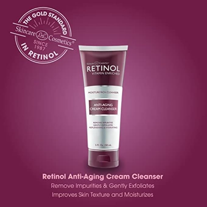 RETINOL ANTI-AGING CREAM CLEANSER - DAILY DEEP CLEANSING FACIAL WASH EXFOLIATES TO IMPROVE SKIN - Image 3